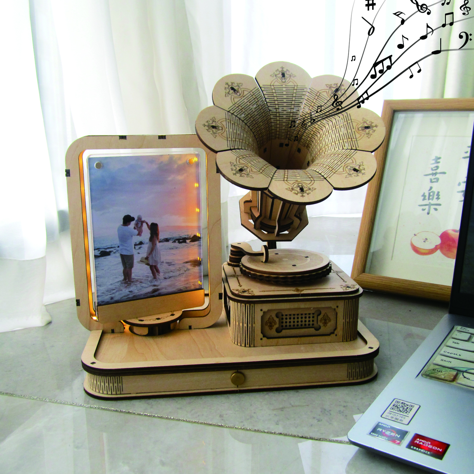 Amazon.com: CUBERIE 3D Puzzles for Adults, Gramophone Wooden Model